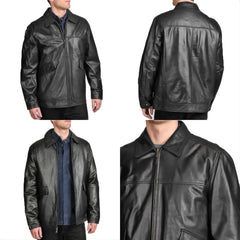 100% Genuine Lamb Leather Jacket - Kevlar bulletproof interior